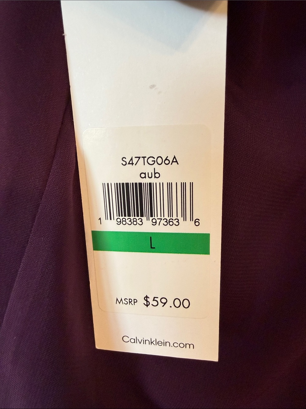 CALVIN KLEIN Deep Purple V-Neck Short Sleeve Blouse - Picture 4 of 9